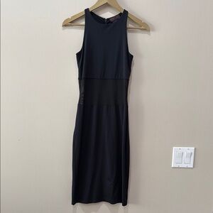 Ralph Ralph Lauren Plaid Label Black Sleeveless Dress with Mesh Detail